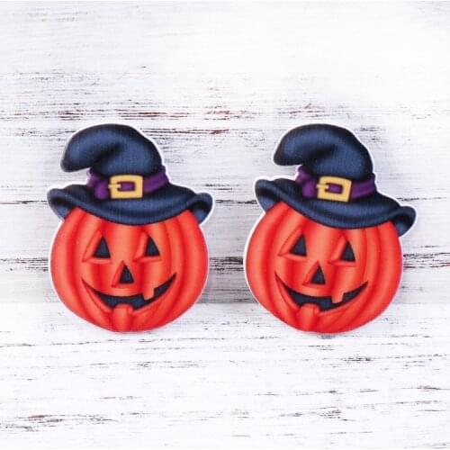 David angie Halloween Thanksgiving Planar Resin Acrylic Cabochon for Hair Bows 5pieces, DIY Holiday Decoration Crafts,5Yc4279