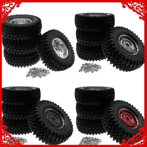 4pcs 100mm wheels 1.9 tires with alloy rim for ECX 1-12 Barrage 1-18 Temper 1-10 RGT 136100 and FTX Outback crawler