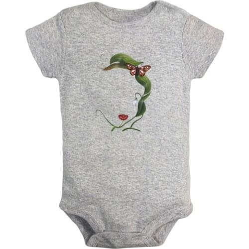 Cartoon Cute Snow White with Flowers Printed Newborn Baby Girl Boys Clothes Short Sleeve Romper Outfits 100% Cotton