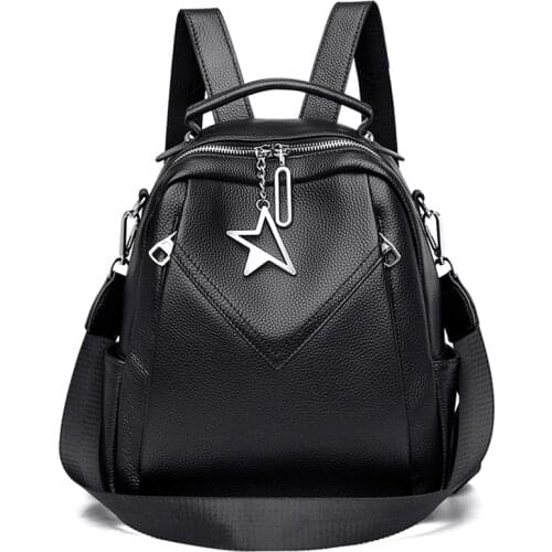 Multifunction Women Backpack School Bags for Girls Travel Bag Genuine Leather Shoulder Bags for Women Vintage Backpack Mochilas