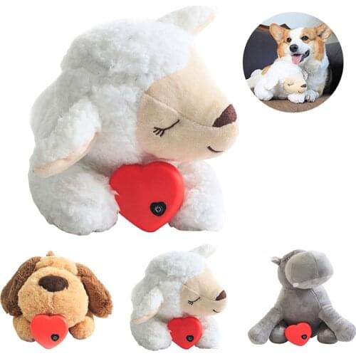 Pet Stuffed Toys Dog Toy Plush Comfortable Behavioral Training Aid Toy Heart Beat Soothing Plush Doll Sleep for Cats Fidget Toy