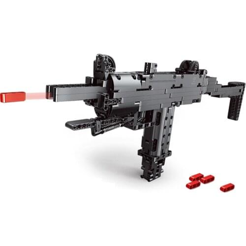 2021 New SWAT Military Army Weapon UZI Submachine Gun Model WW2 Pistol Building Blocks Brick Set Compatible PUBG Toys For Boys