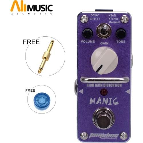New AROMA AMC-3 MANIC High Gain Distortion Mini Analogue Effect True Bypass+Free Connector
