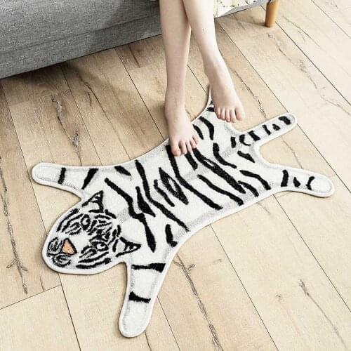 New Animal Leopard Printed Rug Tiger Panda Non-Slip Animals Print Carpet for Home Livingroom Door Mat Suck Water Bath Mats