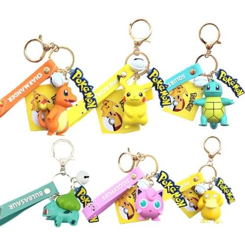 Original Pokemon Pikachu Figures Fashion Cartoon Keychain Pendant Pokémon Anime Decorations Model Toys Dolls Child Birthday Gift
