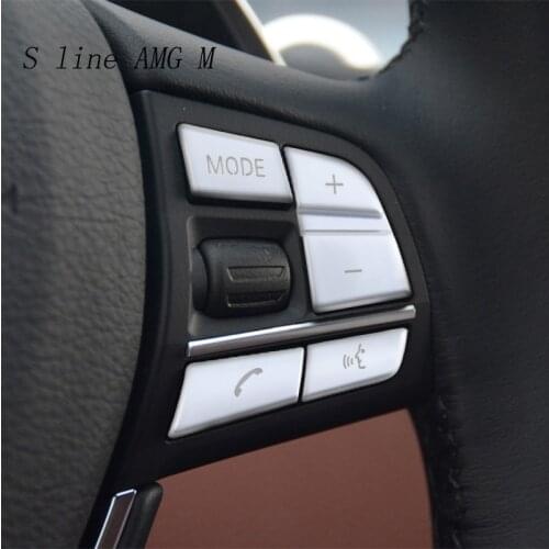 For BMW BMW 5 6 7 series f10 F18 GT F07 F01 F02 Car Steering Wheel Switch Control Button Trim Cover Sticker Interior Accessories