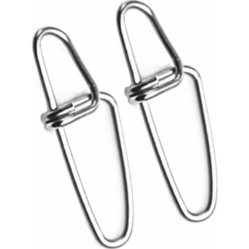 30-50pcs/lot Diamond double buckle pin safety snap Crosslock Fishing Barrel Swivel Connector Stainless Steel Rolling Accessories