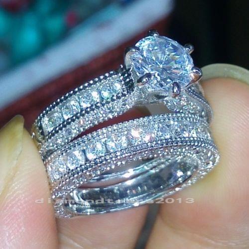 Size 5-11 Free shipping 2017 hot sale 10kt white gold filled white AAA CZ women wedding Engagement Ring set for lover Choucong