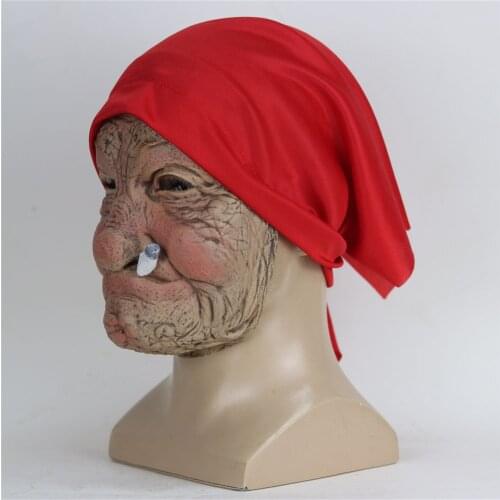 Funny Latex Full Headdress Old Man Head Horror Mask Halloween Decoration Costume Props Cosplay Masks Christmas Party Decor