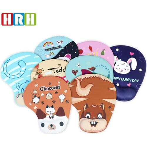 HRH Silicone Cartoon Animal design gel wrist rest mouse pad Manufacturing Promotional Custom Gaming Mouse Pad Mat Wrist Support