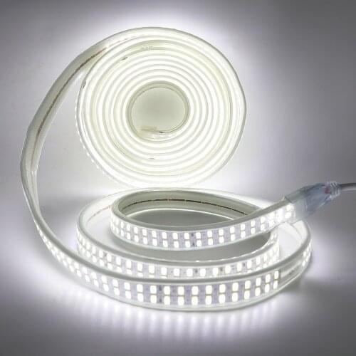 Super Brighter Double Row 5730 Led Strip AC 110V 220V 240Leds/m Waterproof Flexible Ribbon Tape LED Lamp With Switch