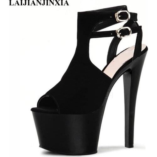 New Night Club Party Shoes 17cm Stiletto High Heel Dancing Sandals Women Dress Summer Pole Dance Shoes