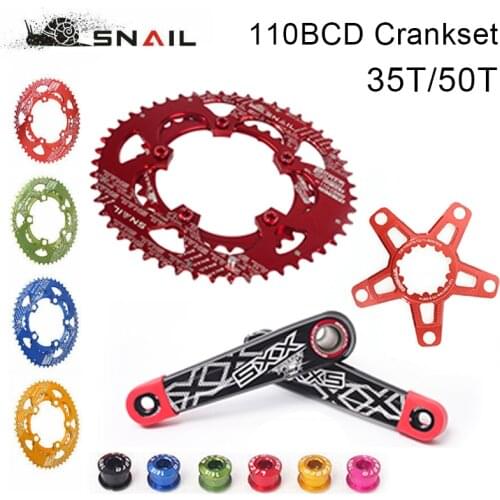 SNAIL 110BCD Chainring 170mm Mountain bike Crankset Road Oval Chain Ring 50T/35T Fit SRAM FSA 9-11Speed crank cycling parts