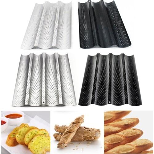Wave French Bread Baking Tray For Kitchen Diy Baking French Bread Non-stick Baguette Stencils Cake Toast Stencils Tools In Stock