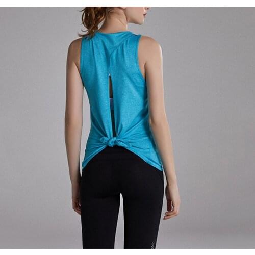 Women Yoga Tank Tops Quick-dry Womens Workout Gym Clothes Sleeveless Backless Cross Sports T-Shirts Fitness Top Shirt 2020