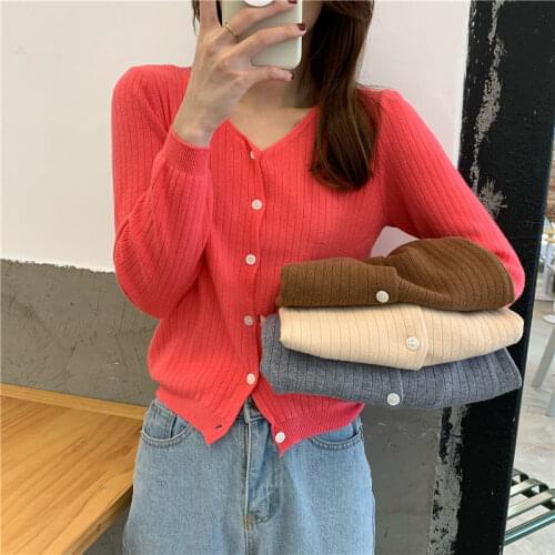 Woman Sweaters Cardigan V-neck Sweater Coat Winter Long Sleeve Sunken Stripe Basic Style Sweater Cardigan Sueters De Mujer