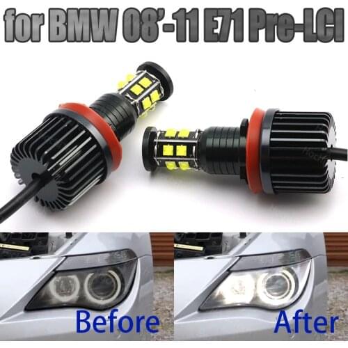240W LED Angel Eye Bulbs 6000K Diamond White 4000LM for BMW 2008-2011 X Series E71 X6 X6M (Pre-LCI)