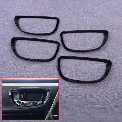 4Pcs/Set Carbon Fiber Style Car Inner Door Handle Bowl Covers Trims Frames ABS Fit For Toyota Corolla 2018 2017 2016 2015 2014