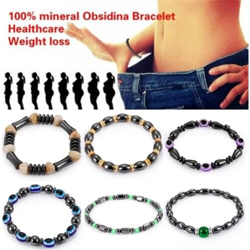 5.8cm Magnetic Hematite Health Bracelet for women Men Black Magnetite Malachite Many Colors Crystal healing Bangle