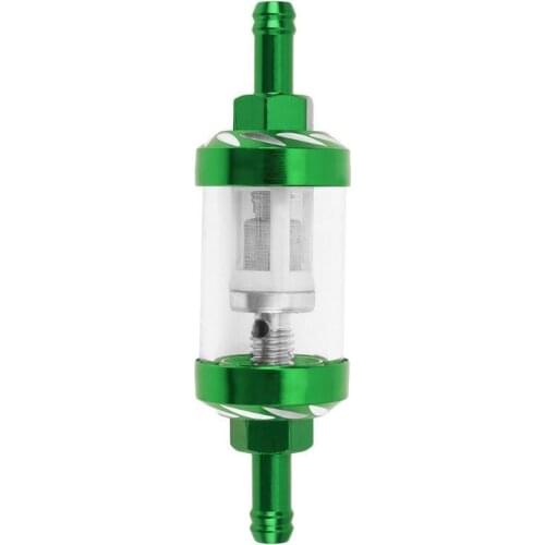 8mm Motorcycle Gas Fuel Oil Filter CNC Aluminum Alloy Glass Motorcycle Gas Fuel Gasoline Oil Filter Universal Moto Accessories