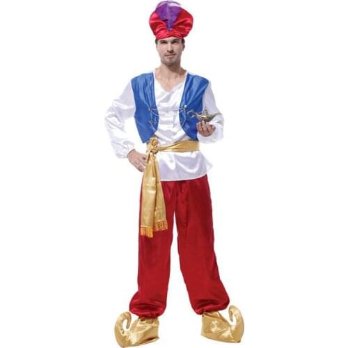 Anime Aladdin Princess Jasmine Cosplay Costume Halloween Party Adult Men Anime Fancy Dress Aladdin Lamp Prince Adam Costumes