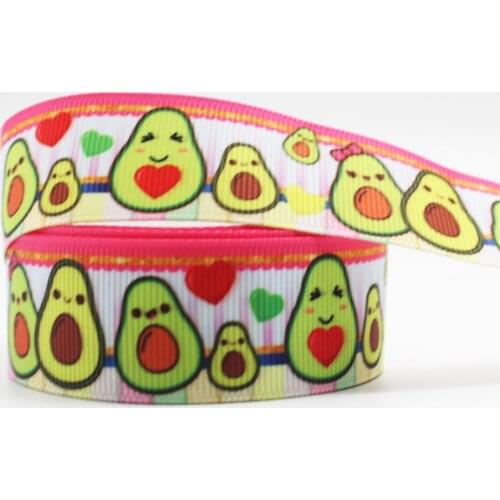 Avocado Printed Ribbon 16/22/25/38/75mm Grosgrain Ribbon 10 25 50 Yards Diy Bowknot Gift Wrap Wedding Decoration Ribbon