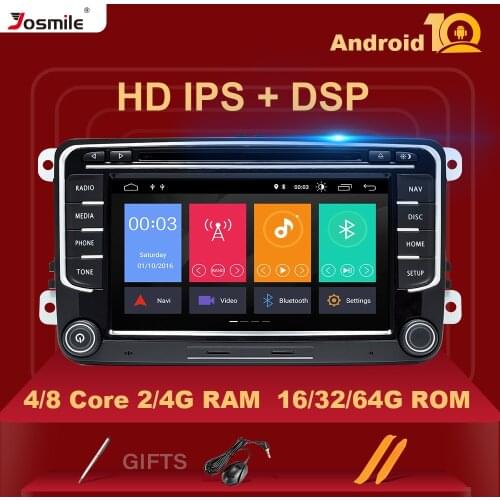 2 Din Android 10 Car Radio GPS Navigation For VW Passat B6 Amarok Volkswagen Skoda Octavia 2 SuperbSeat Leon Golf 5 6 Multimedia