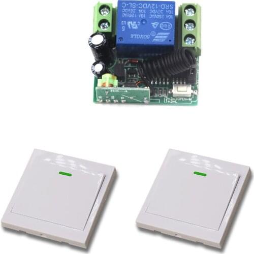 Wireless Remote Control Switch System 10A 1CH Receiver Relay Wall Transmitter For Light Gate Curtain Motor Fixed Code 315/433Mhz