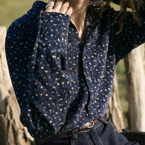 Blouse Women Shirt Corduroy Long-Sleeved Shirt For Women Winter Women Blusas Mujer De Moda