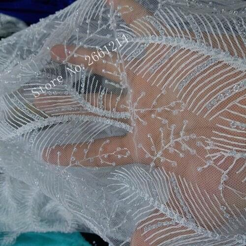 BZL-174910 best selling french net lace fabric nice looking african BEAED lace fabric