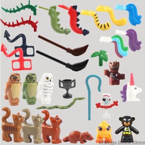 Fittings Magical Animal Movies 10pcs/lot Owl Lord Voldemort Helmet Tail Fork Arms Building Block Toys Children