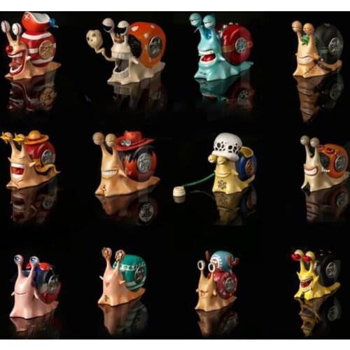 Anime One Piece Zoro Luffy Ace Sanji Chopper Law Nami Usopp Robin Franky PVC Den Den Mushi Action Figure Collectible Model Toys