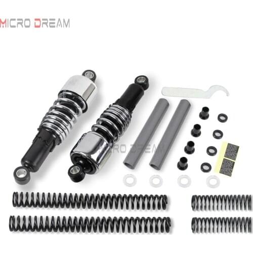 Chrome/Black Motorcycle Lowering Absorb Kit For Harley Sportster 1200 883 Iron Forty-Eight SuperLow 10.5'' Progressive Shocks