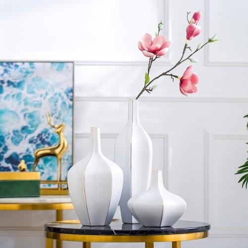Creative Rhombus Ceramic Vase Home Decoration Living Room Entrance Dining Table Flower Arrangement Home Decoration Ornaments