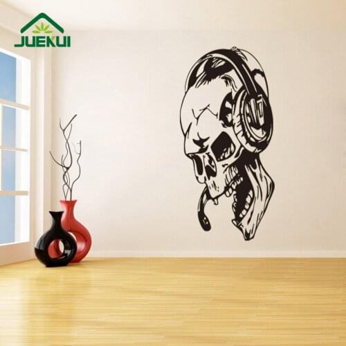 Creative Skull Design Vinyl Waterproof Removable Wall Stickers for Living Room Wall Decals Decoration Bedroom Murals K381