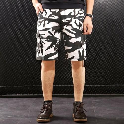 Summer Camouflage Tactical Cargo Shorts Men Casual Trousers Cotton Homme Military Baggy Pants With Many Pockets Plus Size 42 New