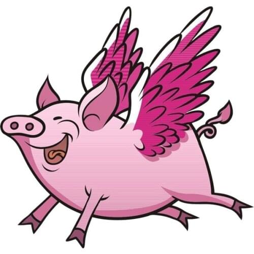 Hot Interesting Car Sticker Decals Cute Animals Fly Up Pigs Cover Scratches Decoration Interesting Sunscreen S KK15*14cm