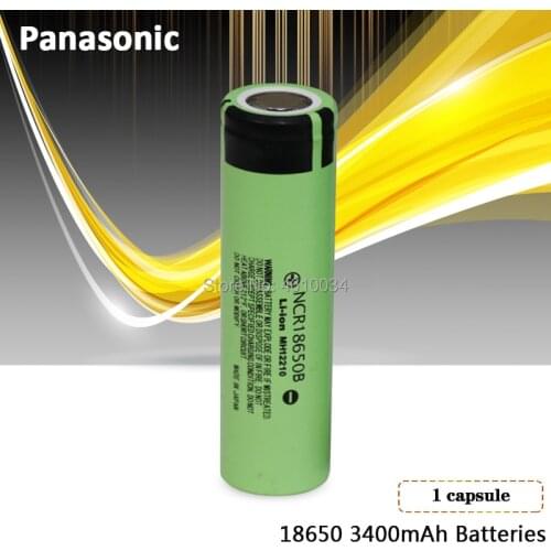 Panasonic 100% original brand new 3.7v 18650 3400mah lithium Rechargeable battery NCR18650B For Flashlights brakes computers