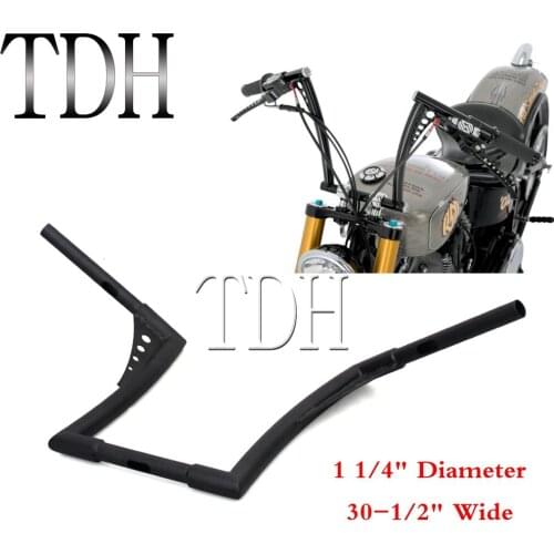 1-1/4" Fat Bar 12" Rise Custom Motorcycle Handlebar 30-1/2" Wide Z Bar For Harley Sportster XL1200 XL 883 Touring Dyna FLST FXST