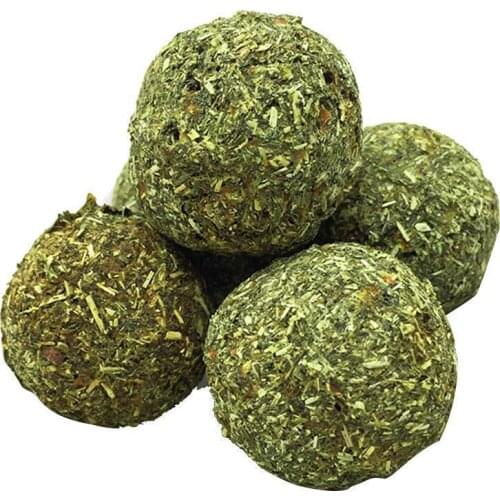 2PCS Pet Ball Grass Hamster Chew Teeth Grinding Grass Supplies Animals For Pig Chinchilla Rabbit Play Toys Small O8G5