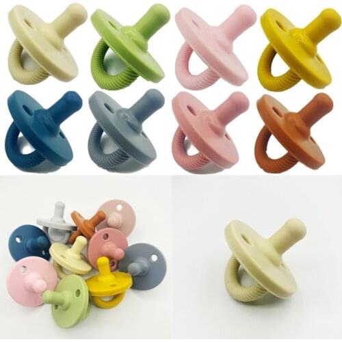 1pc Flexible Food Grade Silicone Baby Pacifier Newborns Comfort Appease Nipple Dummy Soother Pacifier Clip Baby Shower Gifts