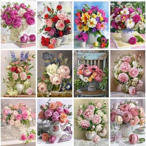 Natividad 5D Diy Diamond Painting Flower Mosaic Embroidery Rose Square Round Embroidery Picture Rhinestone Home Decoration