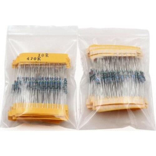 300 Pcs (30 Kinds x Each 10pcs) Value Metal Film Resistor pack 1/4W 1% resistor assorted Kit Set