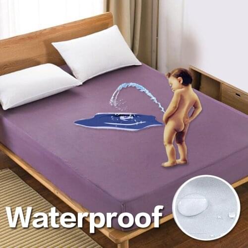 Solid color Bed Mattress Cover Waterproof Mattress Protector Pad Fitted Sheet Separated Water Bed Linens with Elastic 301-0823