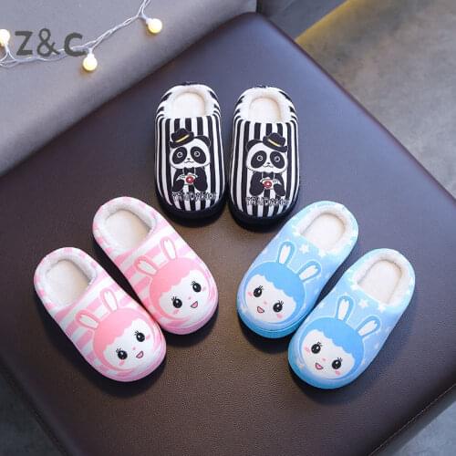 2020 New Style Childrens Slippers Cotton Winter Boys Girls Antiskid Indoor Thermal Insulation Kids Slippers 2-10 Years Old