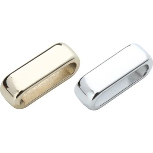 Wholesale 40pcs Gold Silver Color Metal Big Hole Square Beads fit 10*2.5mm Flat Leather Rope Cord DIY Jewelry Making Accessories