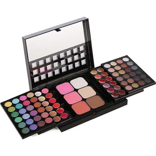 20pcs 78 Color Eyeshadow Palette Set Make up 48 Eyeshadow + 24 Lip Gloss +6 Foundation face powder/Blush Makeup Kit tools DHL