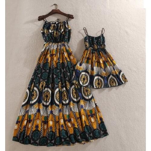 Mama and Me Mother Daughter Dress 2017 Summer Girls Clothing Flower Bohemia Style for Mom Daughter Baby Family Matching Outfits