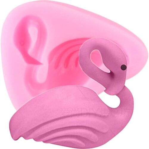 Flamingo Relief Silicone Mold Cupcake Topper Fondant Molds Wedding Cake Decorating Tools Chocolate Gumpaste Candy Resin Moulds