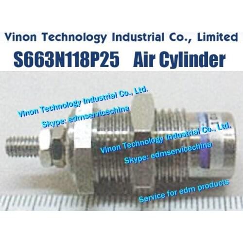 S663N118P25 EDM Air Cylinder D10x10Lmm S663.N118.P25, 34.004.016, 221000021 for Mitsubishi DWC-FA-P,FA-V series machines S663-N1